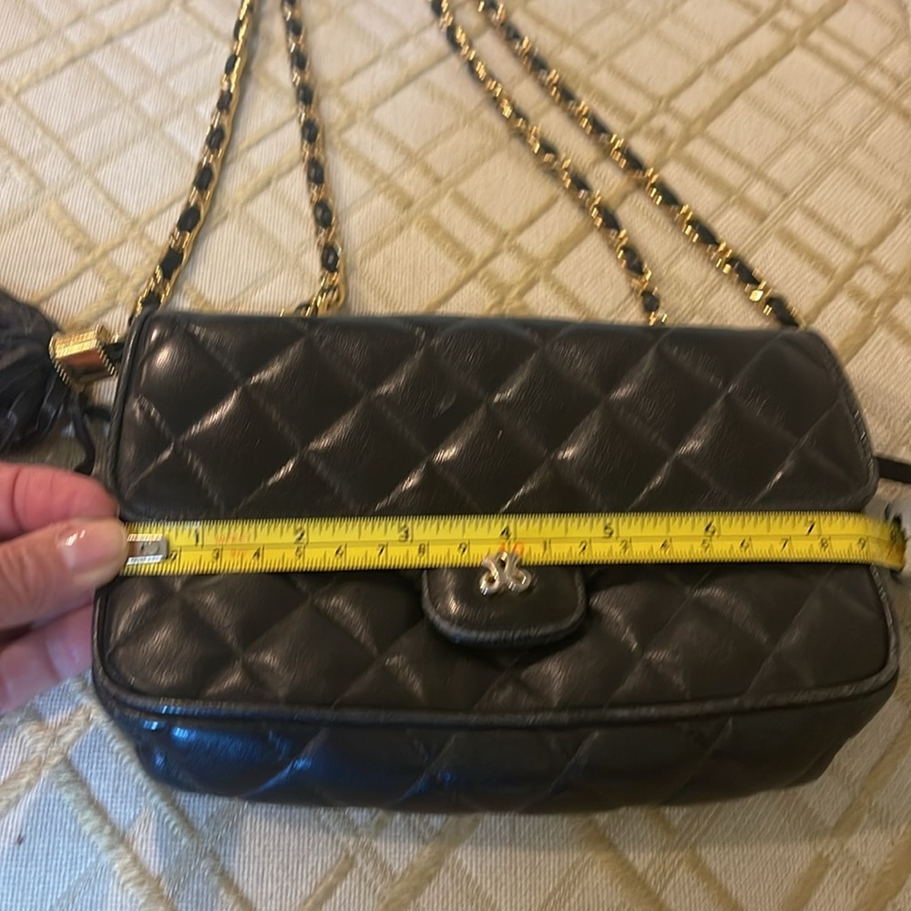Jay Herbert Vintage Black Quilted with Gold and Leather Chain bag - Picture 8 of 9